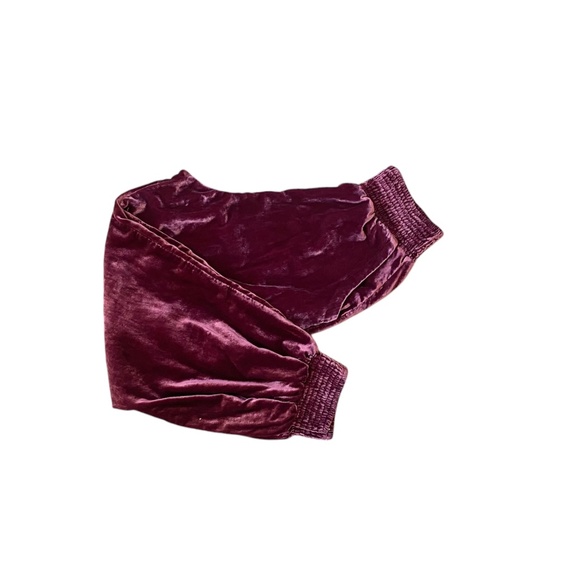 Anthropology Velvet Velour Smocked Gloria Wine Harem Jogger Pocket Pants Smalll - Picture 10 of 10